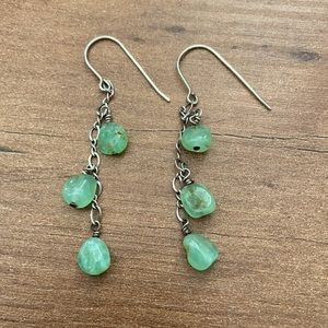 .925 Silver Gemstone Dangle Earrings